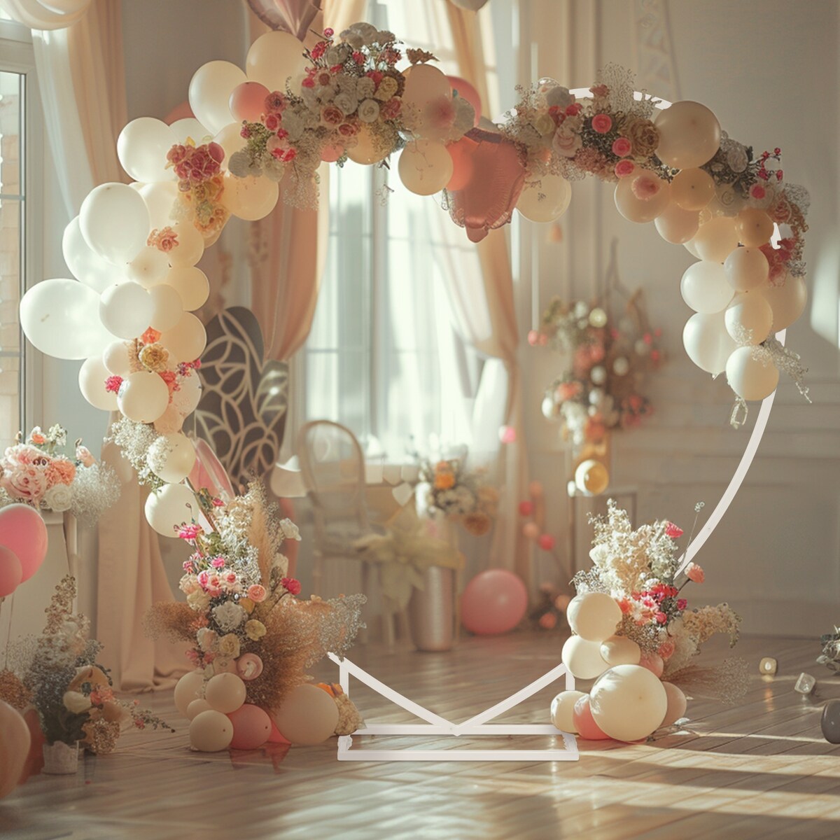 Wedding Backdrop Stand Heart Shape Metal Balloon Arch Party