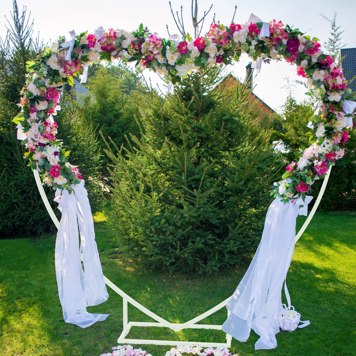 Wedding Backdrop Stand Heart Shape Metal Balloon Arch Party