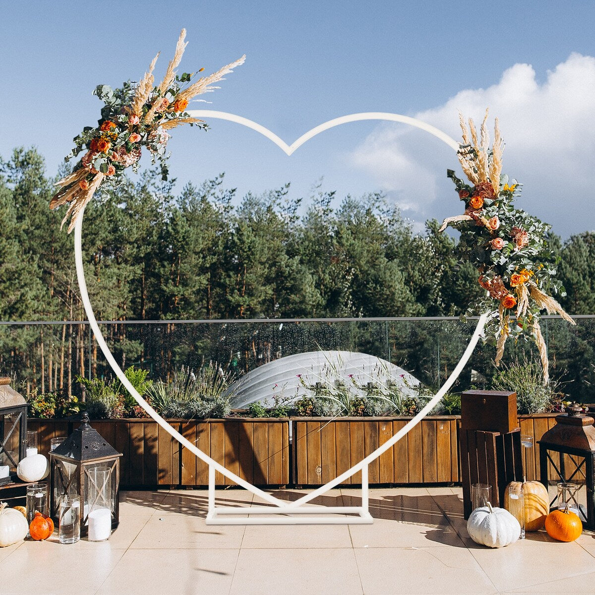 Wedding Backdrop Stand Heart Shape Metal Balloon Arch Party