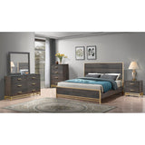 Wedro 4 Piece Dark Brown Rustic Panel Bedroom Set
