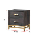 Wedro 4 Piece Dark Brown Rustic Panel Bedroom Set