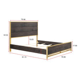 Wedro 4 Piece Dark Brown Rustic Panel Bedroom Set