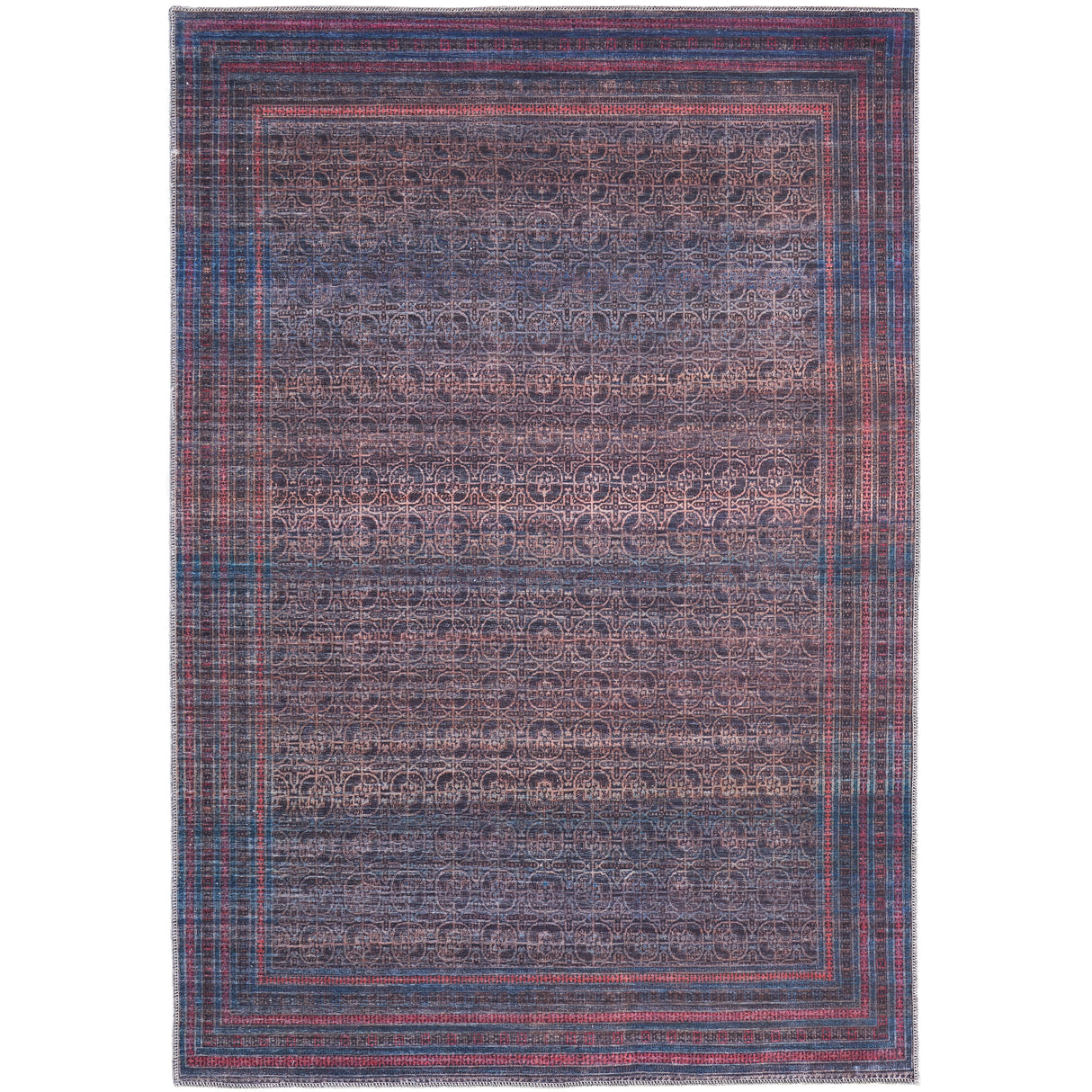 Welch Oriental Charcoal Gray/Pink Area Rug