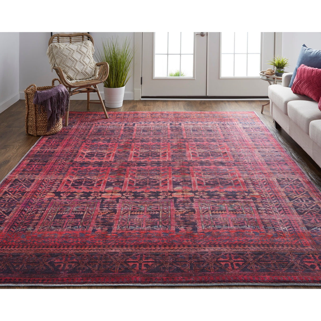 Welch Oriental Pink/Blue Area Rug