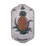 Welcome Sign, "Pineapple" Porch Decor, Resin Slate Plaque, Ready To Hang Decor