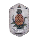Welcome Sign, "Pineapple" Porch Decor, Resin Slate Plaque, Ready To Hang Decor