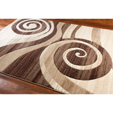 Well Woven Modern Abstract Swirls Brown Area Rug - 9'3" x 12'6"