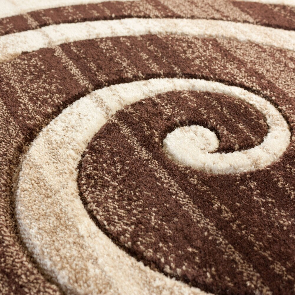 Well Woven Modern Abstract Swirls Brown Area Rug - 9'3" x 12'6"
