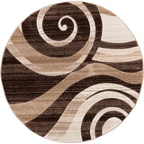 Well Woven Modern Abstract Swirls Brown Area Rug - 9'3" x 12'6"