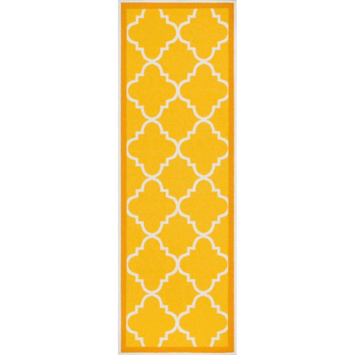 Well Woven Modern Bold Lattice Non-Skid Backing Runner Rug - 2' x 7'