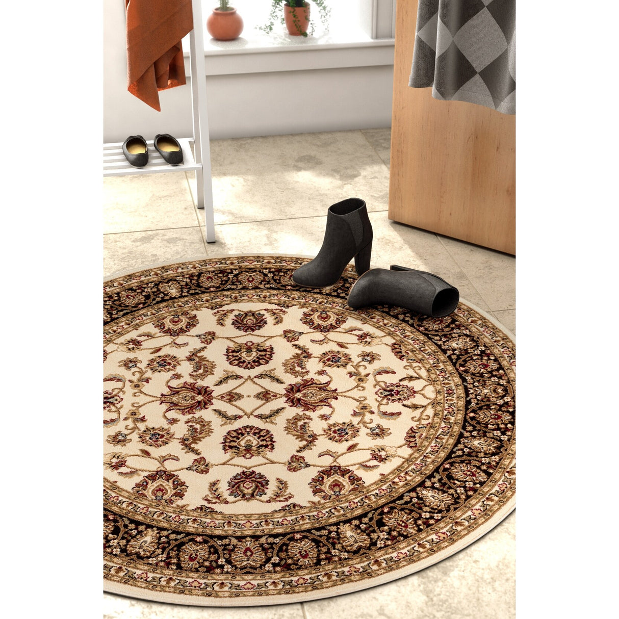 Well Woven Oriental Traditional Round Area Rug