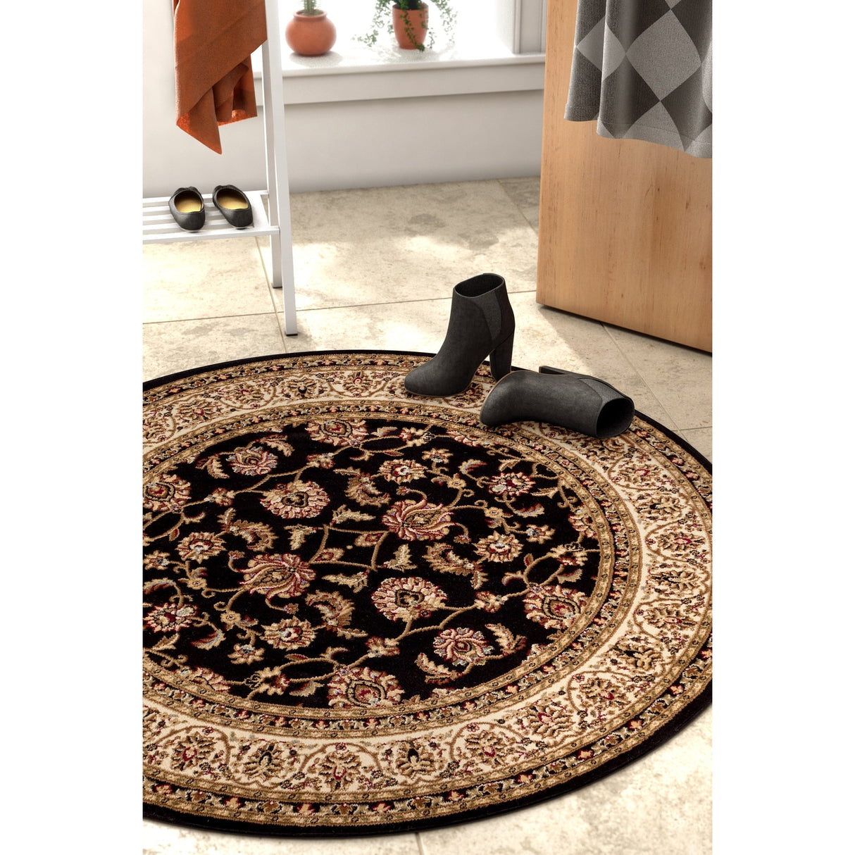Well Woven Oriental Traditional Round Area Rug
