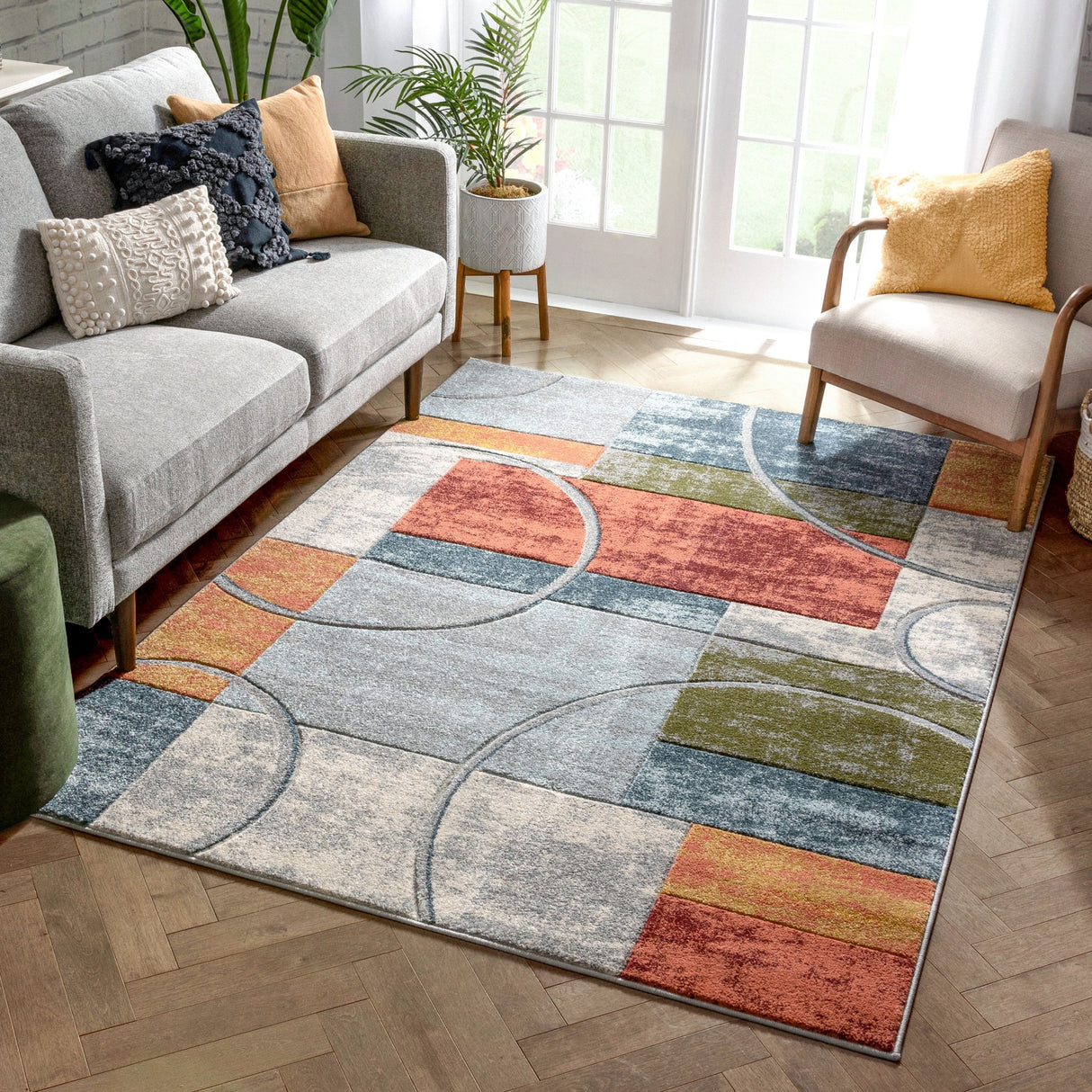 Well Woven Ruby Jive Modern Abstract Geometric Area Rug