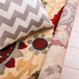 Well Woven Sublime Lines Pop Suzani Floral Ivory, Red, Blue, Green, Beige Area Rug - 5'3 x 7'3
