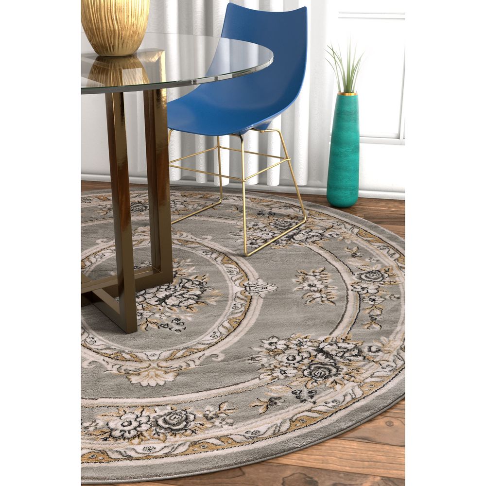 Well Woven Traditional Medallion Round Rug