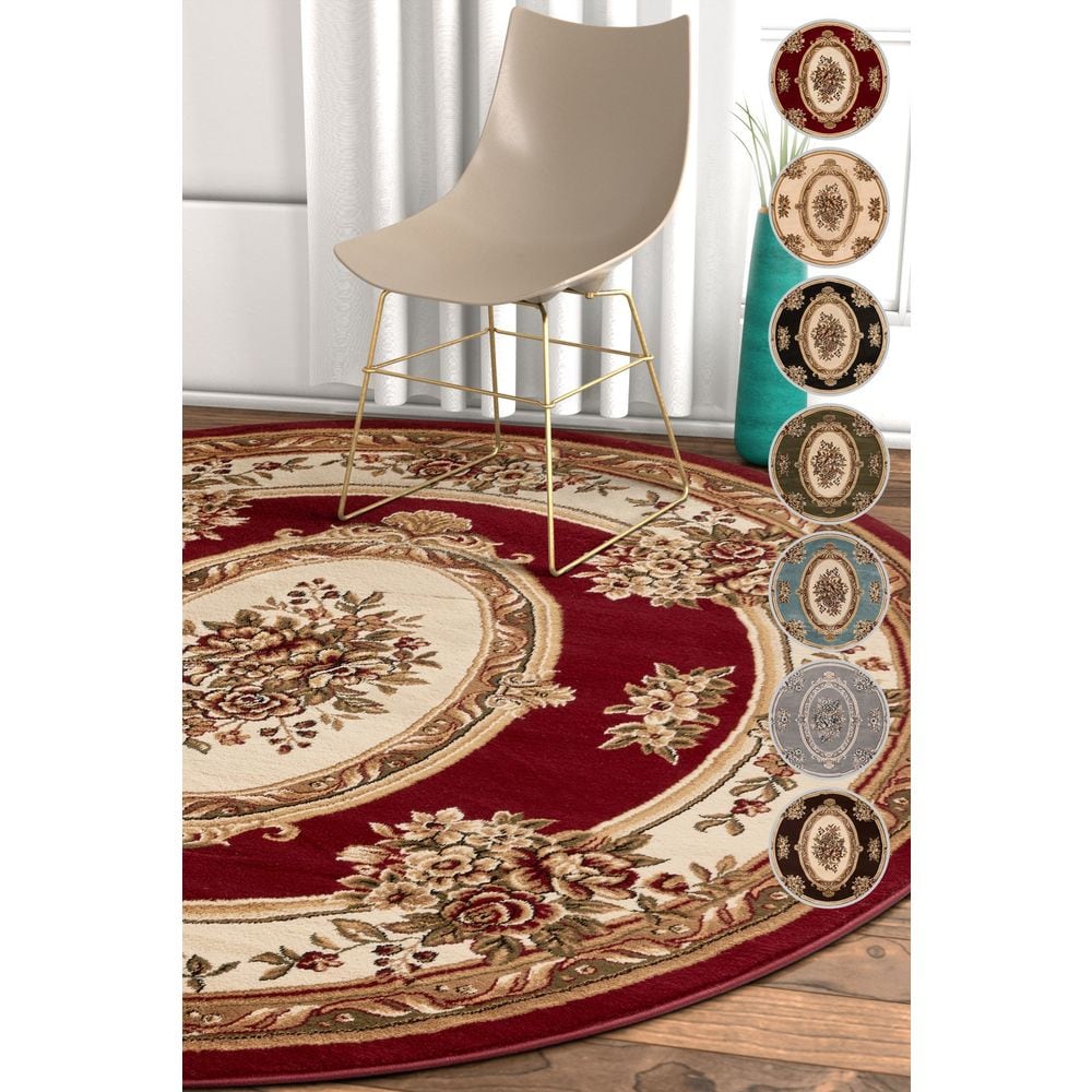 Well Woven Traditional Medallion Round Rug