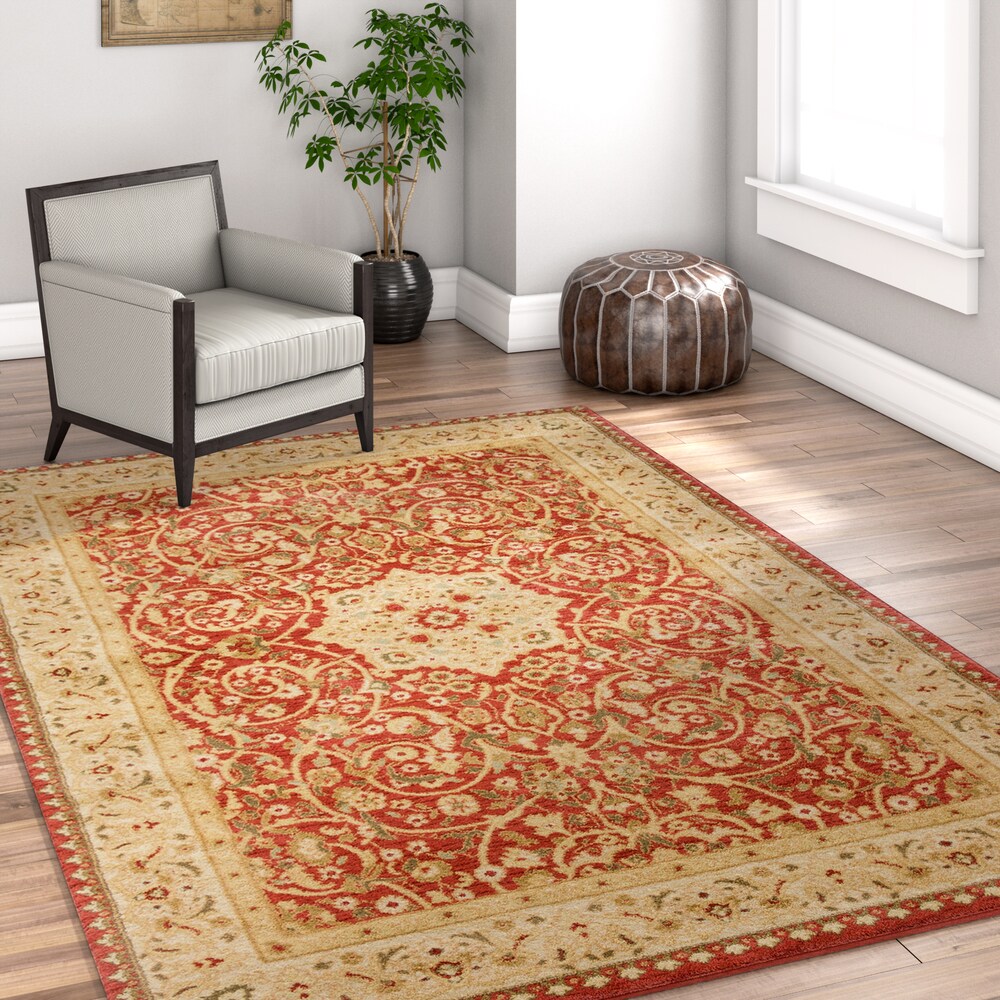 Well Woven Vienna Traditional Persian Oriental Antique Red Area Rug - 5'3" x 7'3"