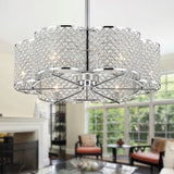 Wellane 30-Inch Chrome & Crystal Flower Lighted Ceiling Fan (Includes Remote Control) - Ø 30.1 in x H 29.5 in