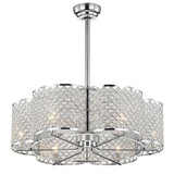 Wellane 30-Inch Chrome & Crystal Flower Lighted Ceiling Fan (Includes Remote Control) - Ø 30.1 in x H 29.5 in