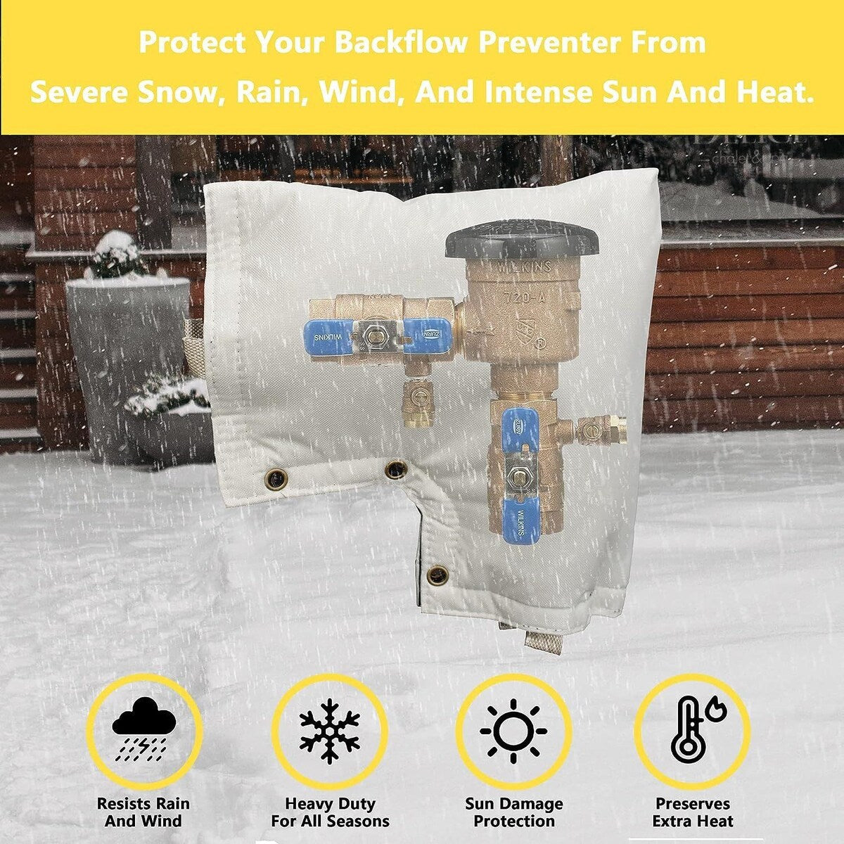 Wellco 12 in. x 13 in. Outdoor Freeze Protection Insulated Cover Faucet Cover Pipe Cover Water Pipe Frost Cover