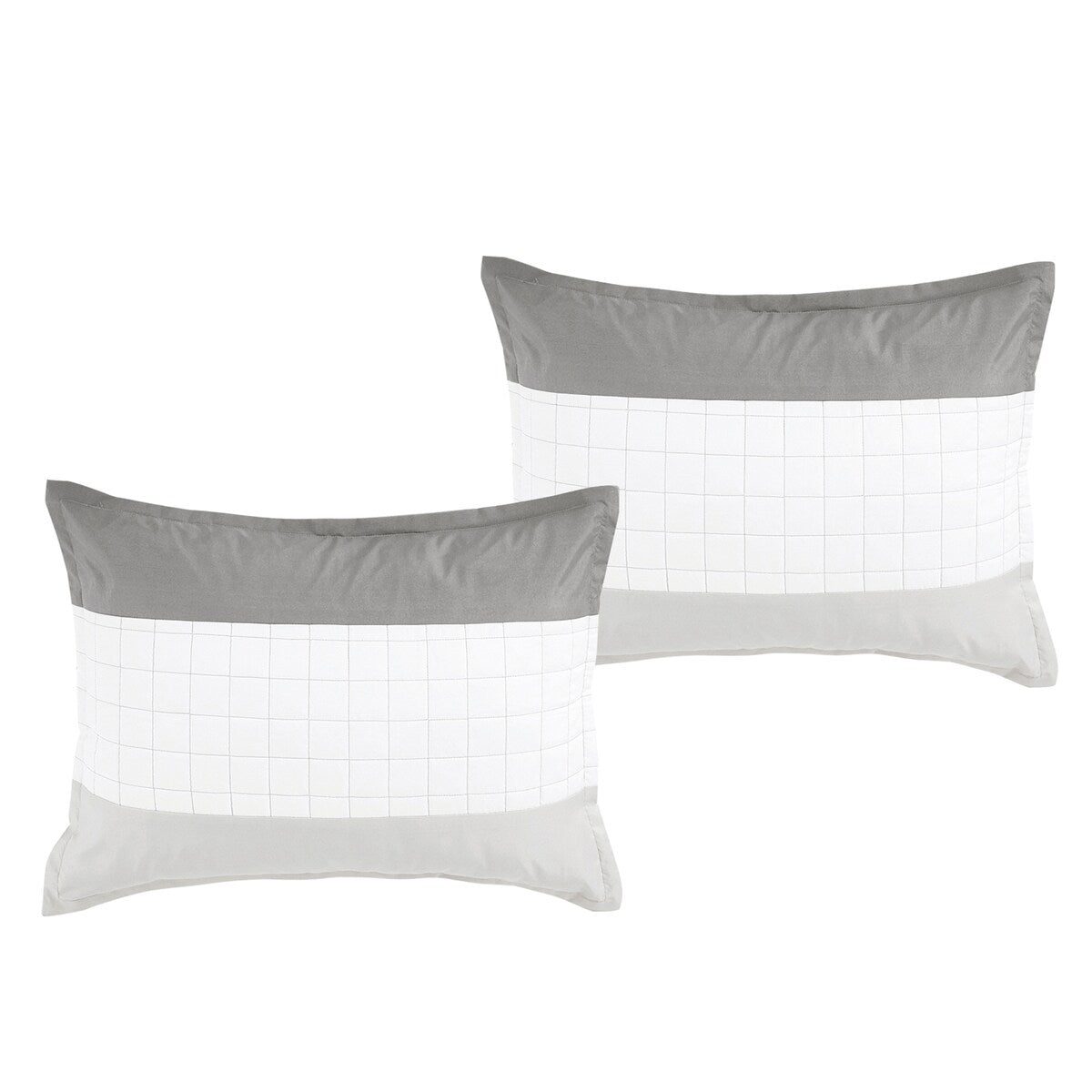 Wellco Bedding Comforter Set Bed In A Bag - 7 Piece Luxury Bedding Sets - Oversized Bedroom Comforters, White and Grey