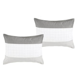 Wellco Bedding Comforter Set Bed In A Bag - 7 Piece Luxury Bedding Sets - Oversized Bedroom Comforters, White and Grey