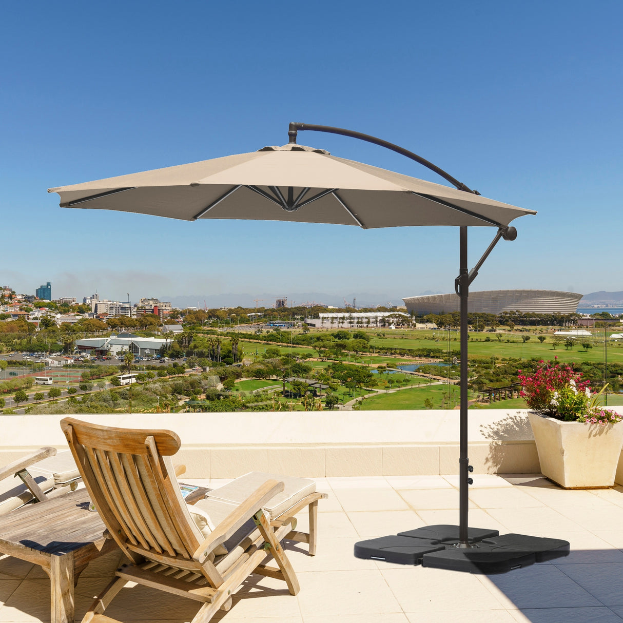 Weller 10-foot Offset Cantilever Hanging Patio Umbrella