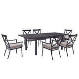 Wellington 7pc Aluminum Dining Set with Butterfly Extension Table