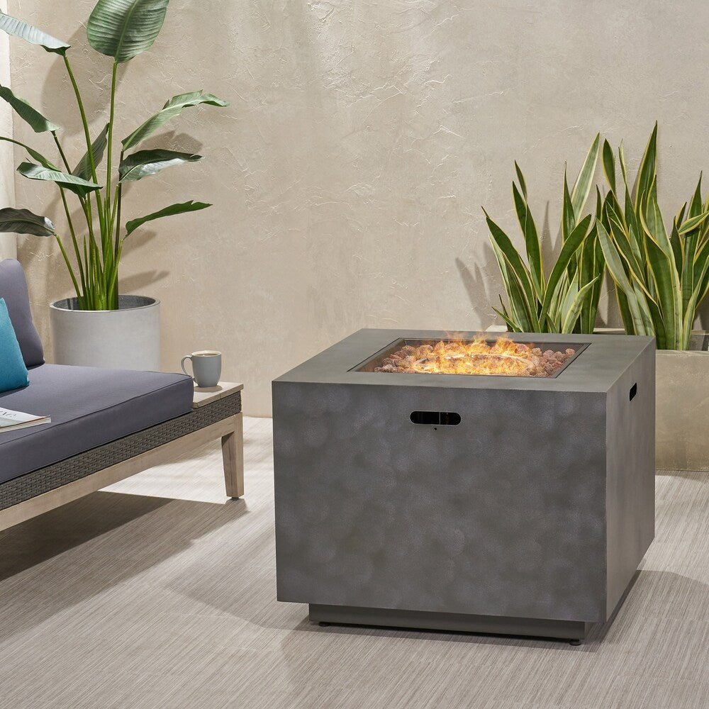 Wellington Outdoor 33-Inch Square Fire Pit by Christopher Knight Home - 33.00" W x 33.00" L x 24.00" H