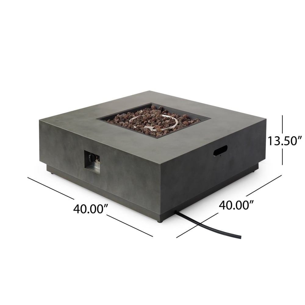 Wellington Outdoor 40-Inch Square Fire Pit with Tank Holder by Christopher Knight Home