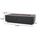 Wellington Outdoor 50,000 BTU Rectangular Fire Pit with Tank Holder by Christopher Knight Home