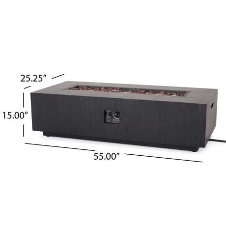 Wellington Outdoor 50,000 BTU Rectangular Fire Pit with Tank Holder by Christopher Knight Home