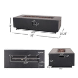 Wellington Outdoor 50,000 BTU Rectangular Fire Pit with Tank Holder by Christopher Knight Home