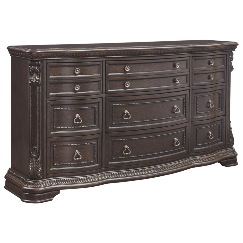 Wellsbrook Dark Brown Elegant 6-Drawer Dresser