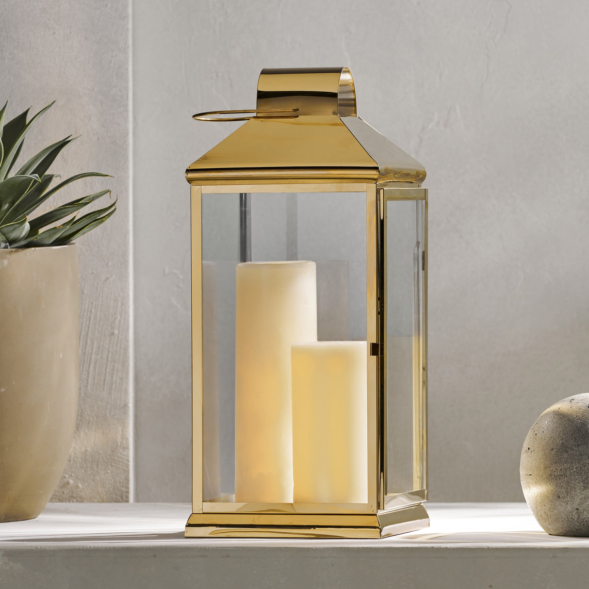 Wendell Outdoor 22" Stainless Steel Lantern by Christopher Knight Home