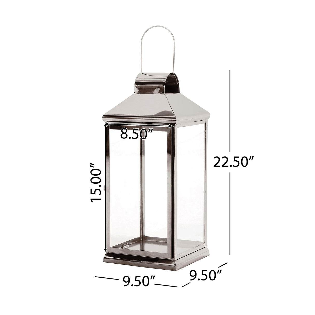 Wendell Outdoor 22" Stainless Steel Lantern by Christopher Knight Home