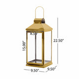 Wendell Outdoor 22" Stainless Steel Lantern by Christopher Knight Home