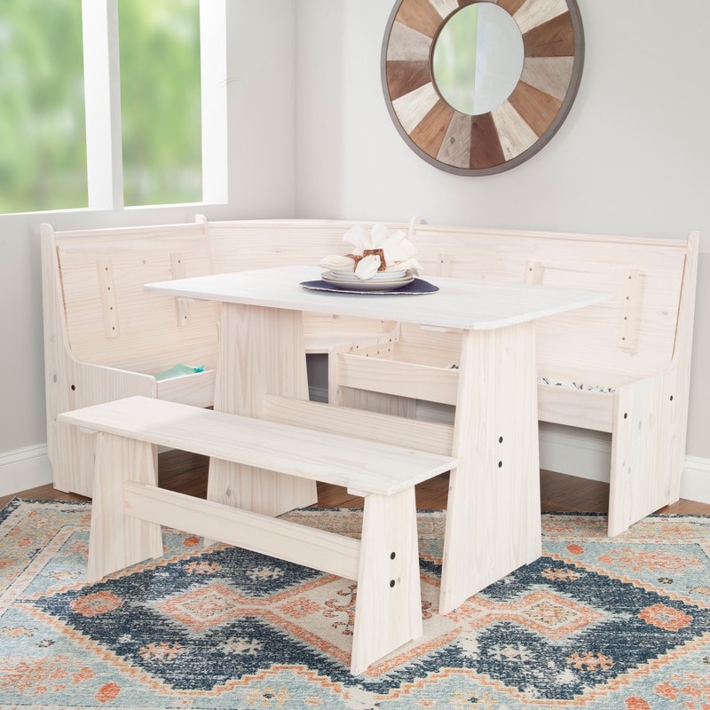 Wendell Solid Wood Corner Breakfast Nook Dining Set