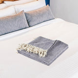 Sevita Wescott Gray Navy Woven Throw Blanket