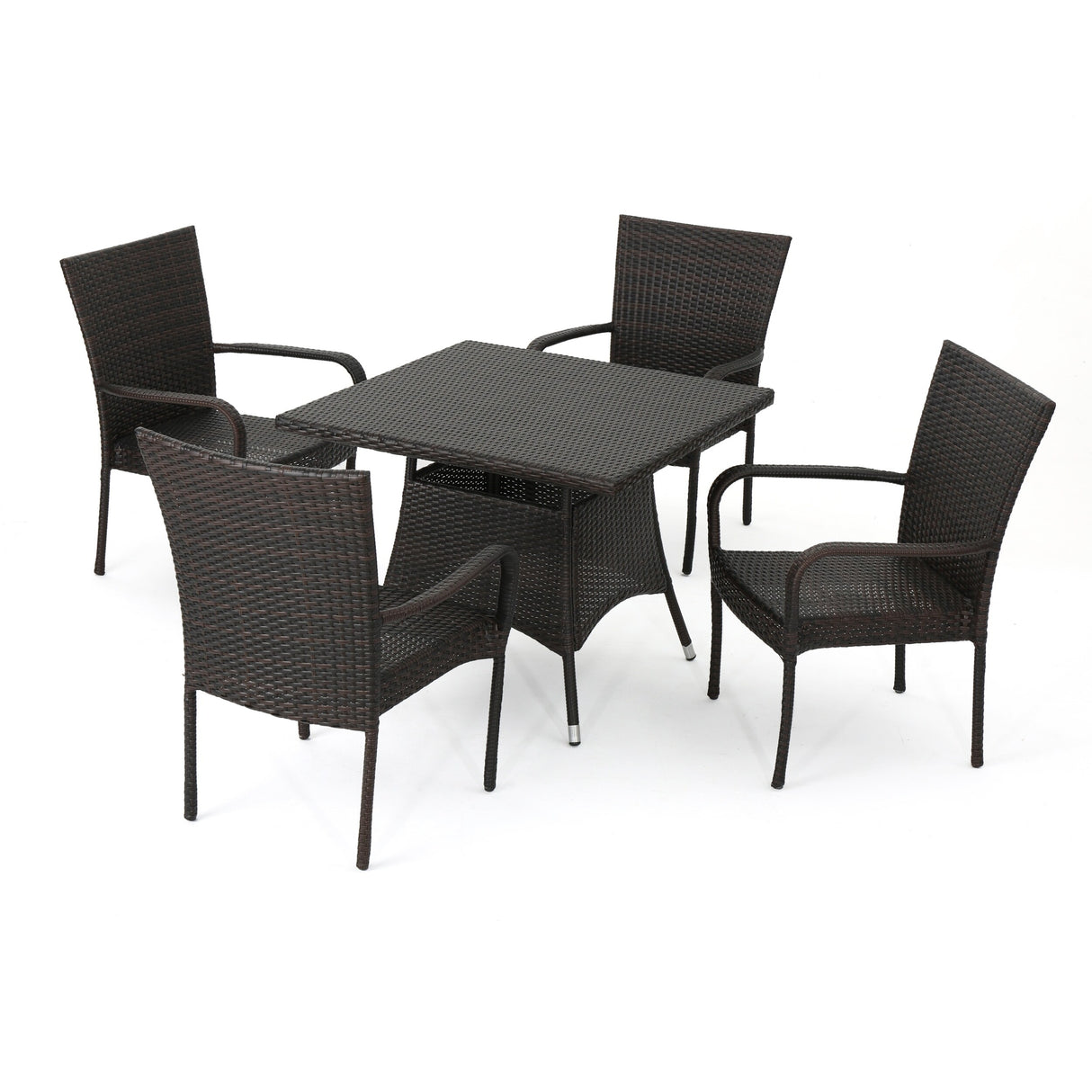 Wesley Outdoor 5-piece Wicker Dining Set by Christopher Knight Home
