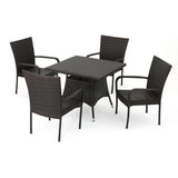 Wesley Outdoor 5-piece Wicker Dining Set by Christopher Knight Home