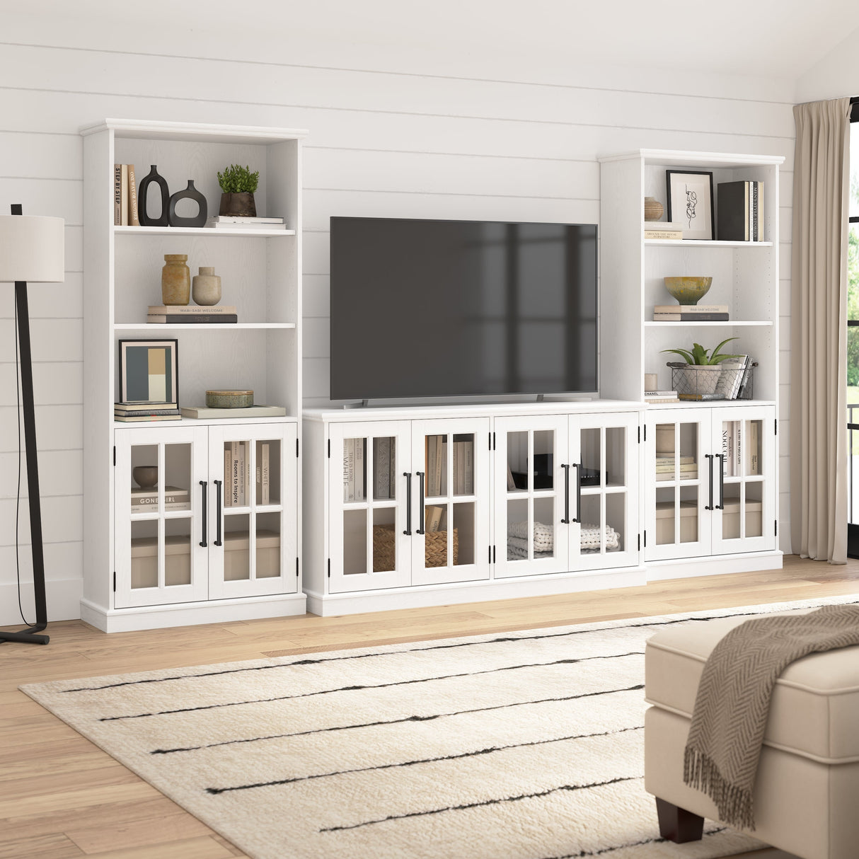 Westbrook 5 Shelf Bookcase with Doors - Set of 2 by Bush Furniture