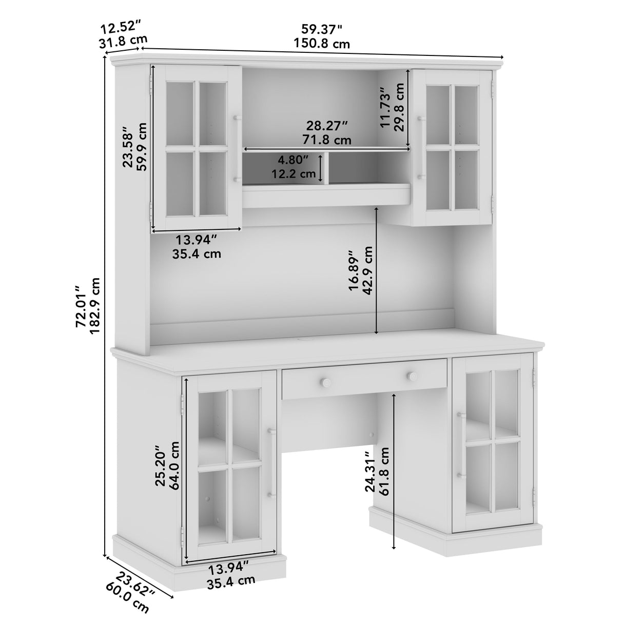 Westbrook 60W Computer Desk with Hutch and Storage by Bush Furniture