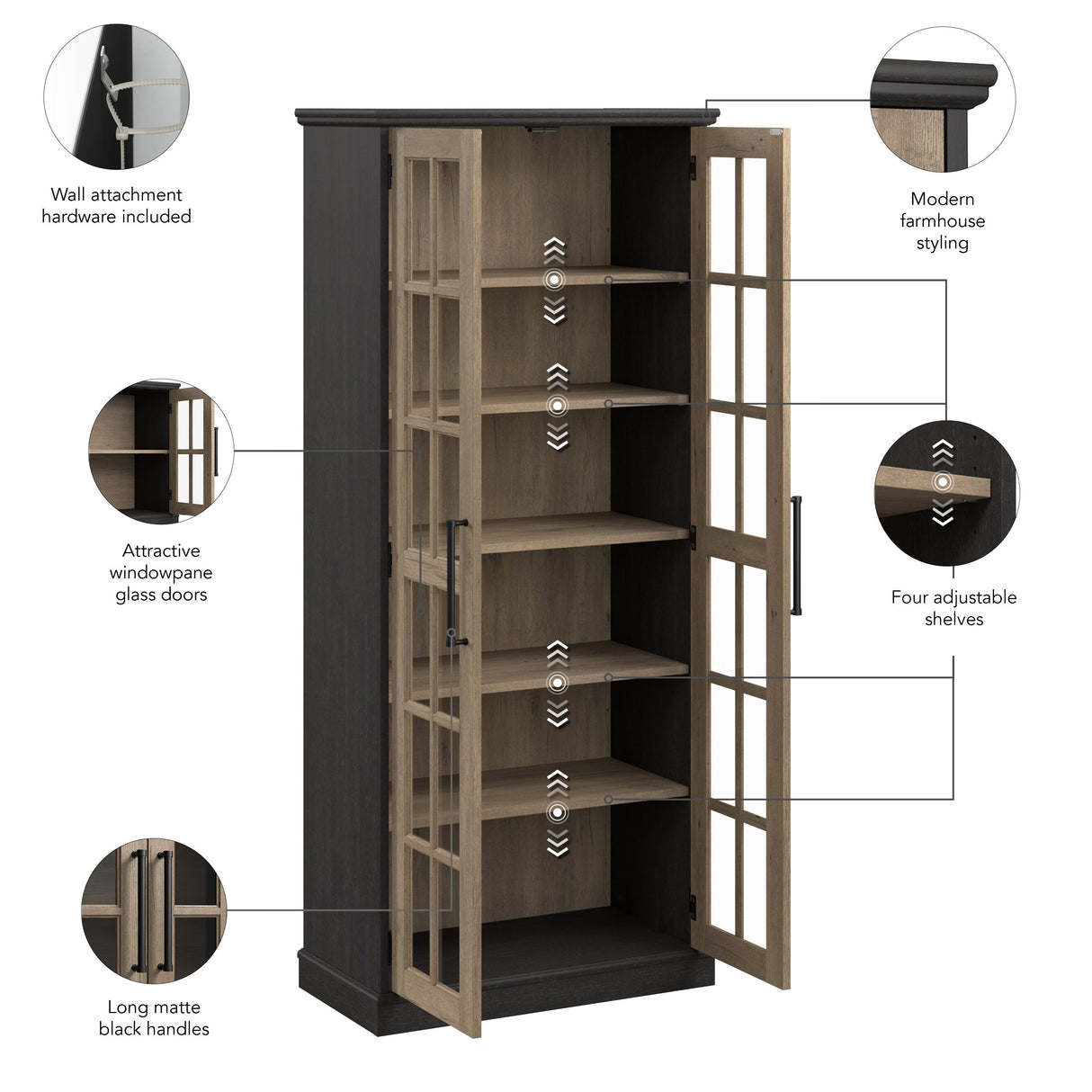 Westbrook Curio Cabinet with Glass Doors by Bush Furniture