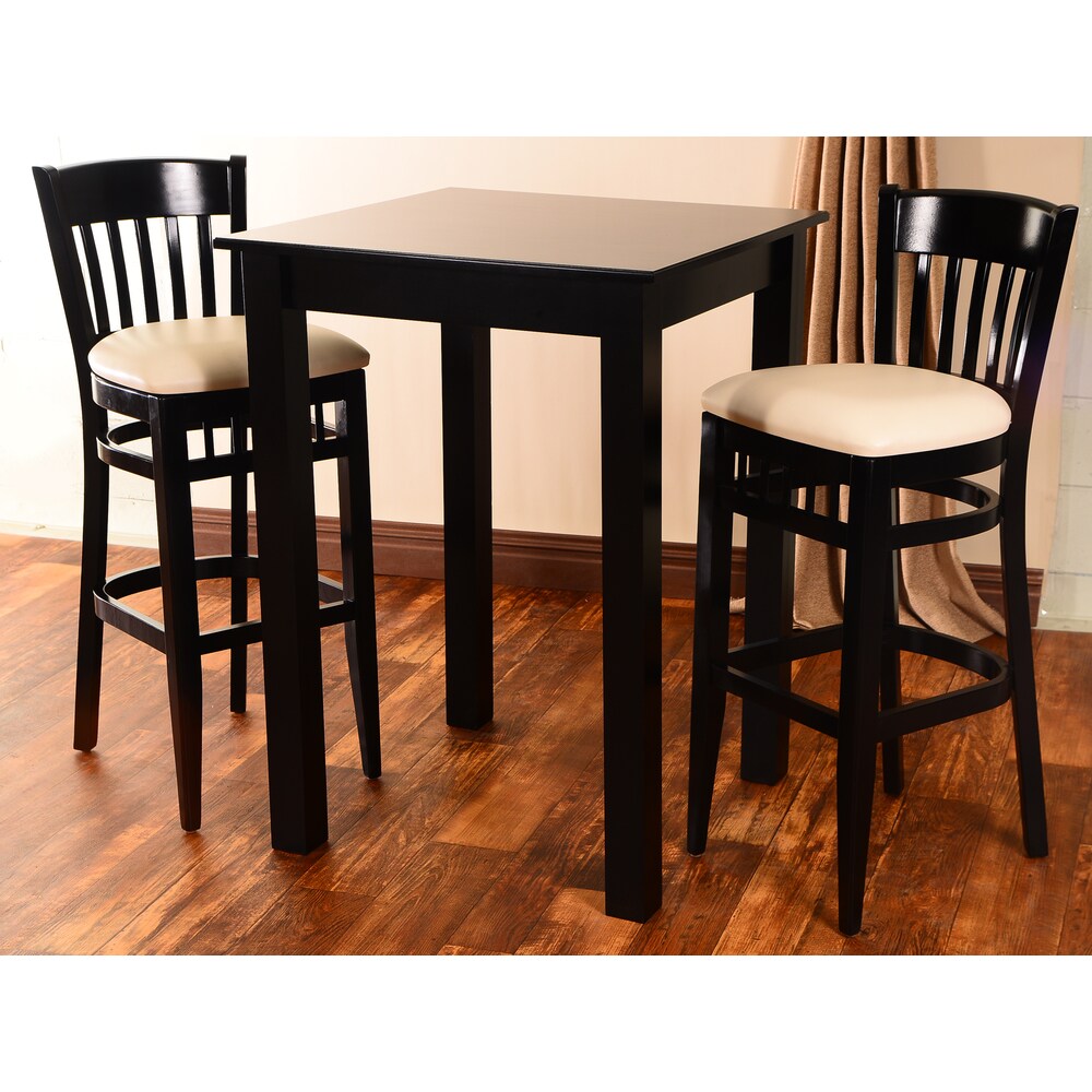 Westbury 3-piece Black Beechwood Bar Set