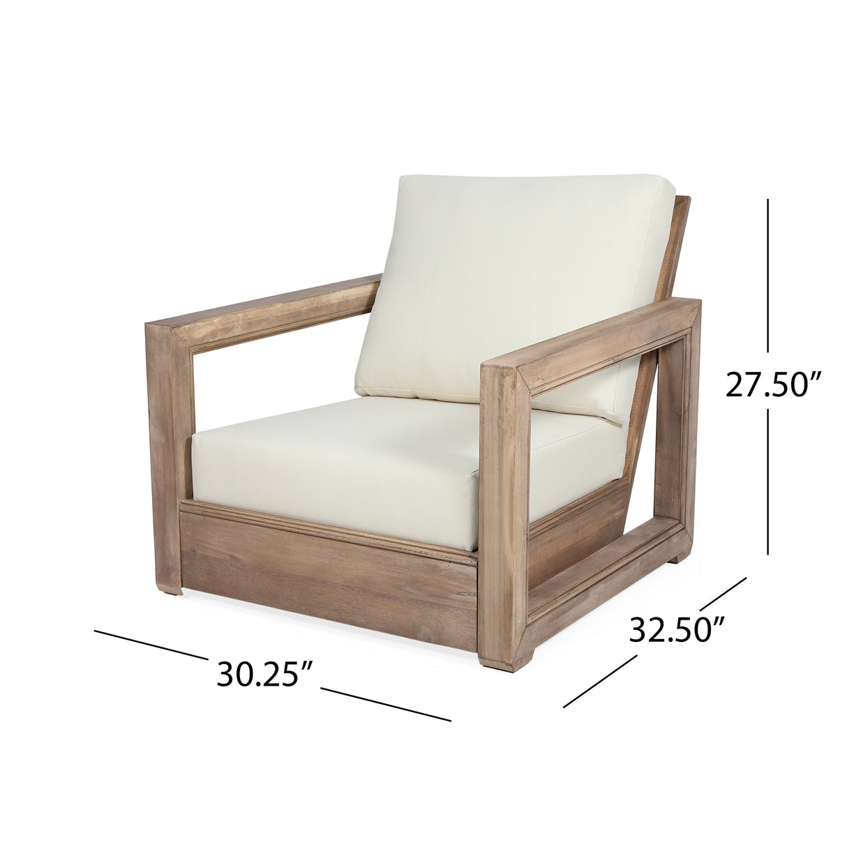 Westchester Acacia Wood Outdoor Club Chair with Cushion by Christopher Knight Home