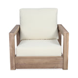Westchester Acacia Wood Outdoor Club Chair with Cushion by Christopher Knight Home