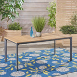 Westcott Outdoor Aluminum and Wood Dining Table by Christopher Knight Home - 70.25"L x 35.50"W x 29.25"H
