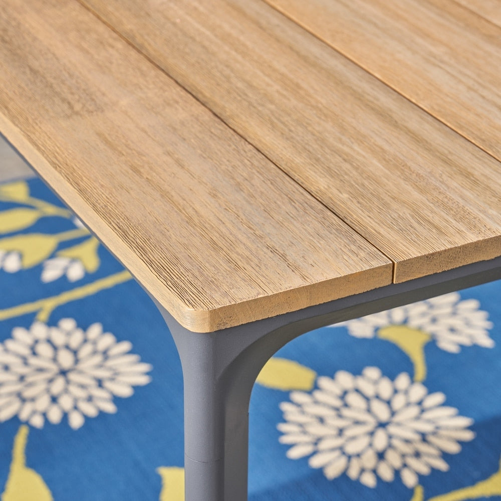 Westcott Outdoor Aluminum and Wood Dining Table by Christopher Knight Home - 70.25"L x 35.50"W x 29.25"H