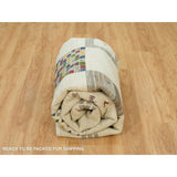 Wester White Hand Knotted Lori Buft Gabbeh and Small Animal Figurines Design Pure Wool Thick and Plush Soft Pile Rug 8'x10'1"